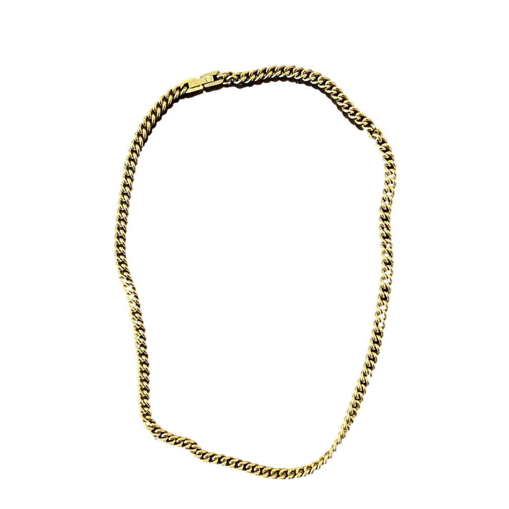 Cuban Link Chain for Men Women, KRKC Stainless Steel 18K Gold Plated Necklace